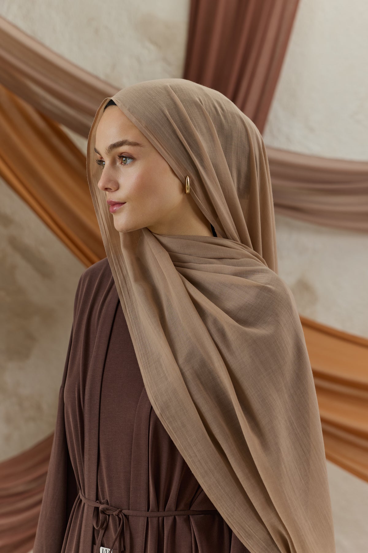 Soft Line Pamuk Şal Vizon