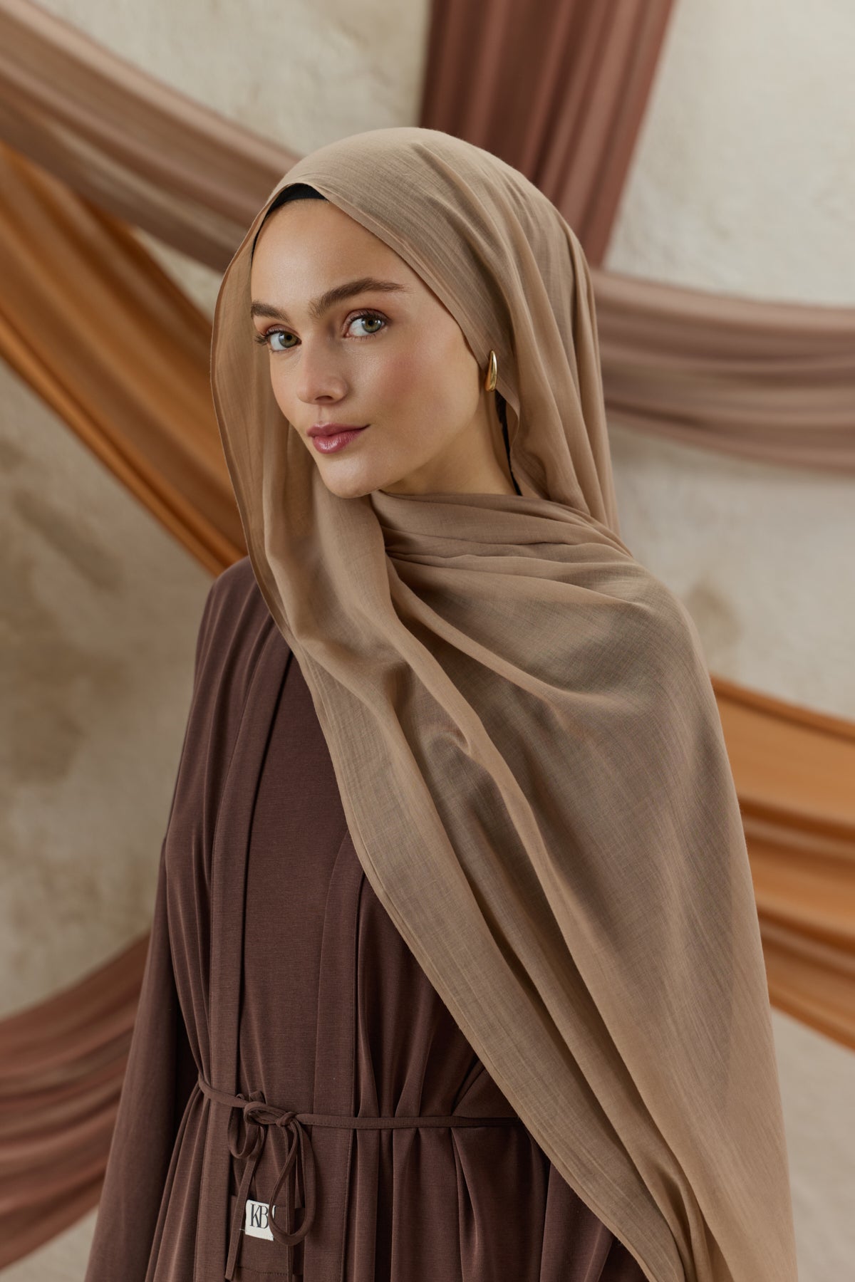 Soft Line Pamuk Şal Vizon