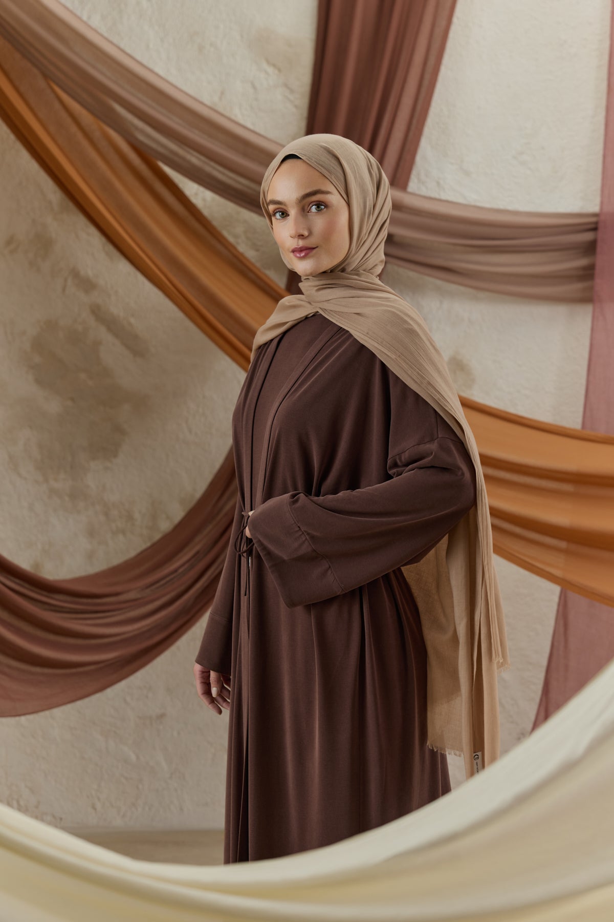 Soft Line Pamuk Şal Vizon