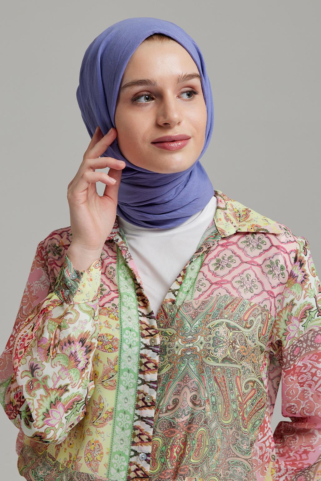 Soft Penye Pamuk Şal Violet