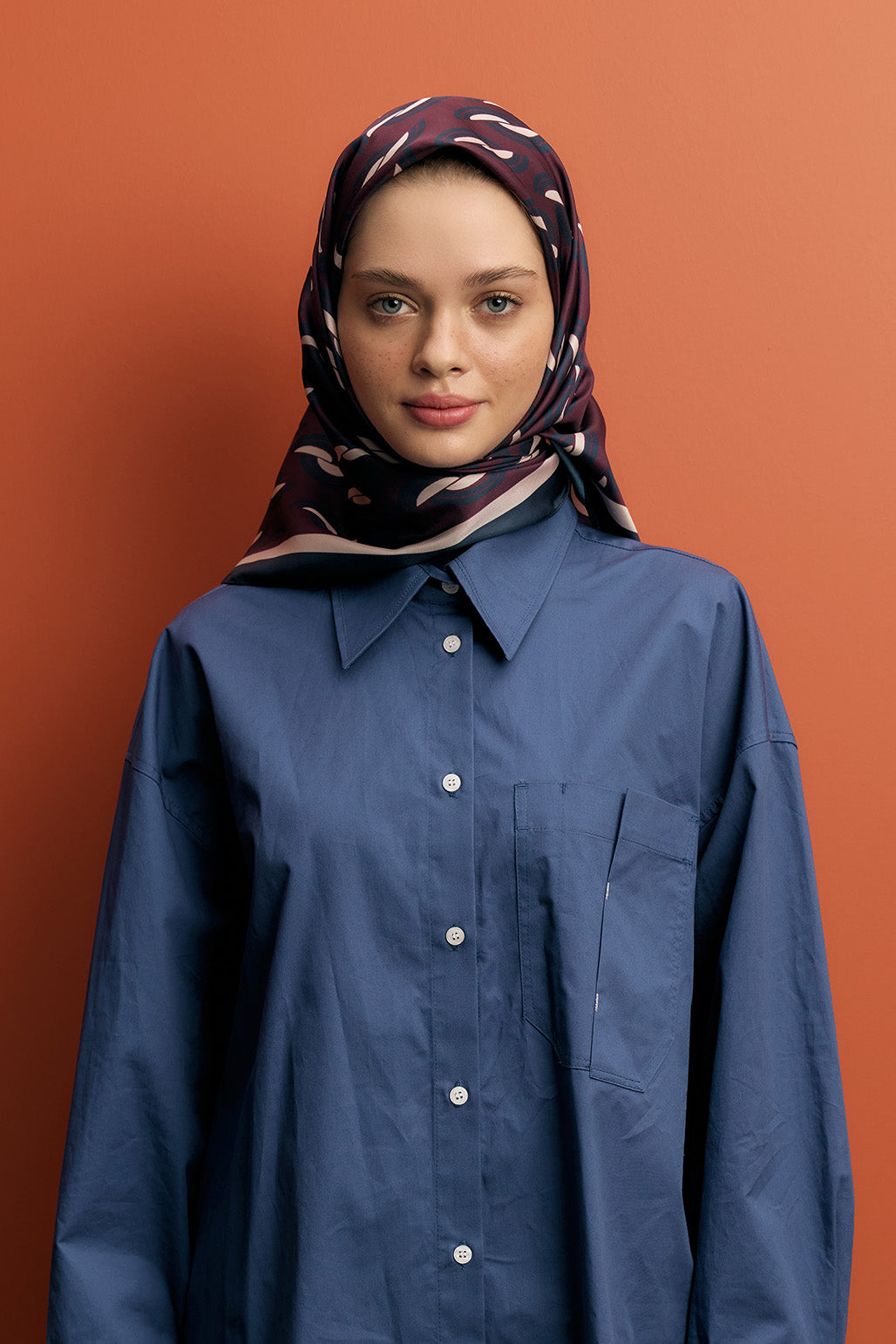 Twill İpek Eşarp Aura Bordo