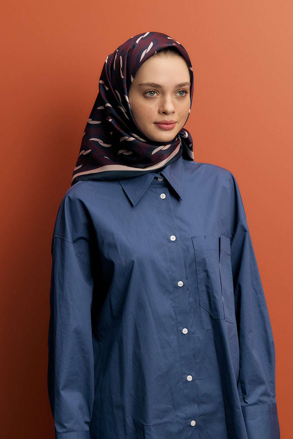 Twill İpek Eşarp Aura Bordo
