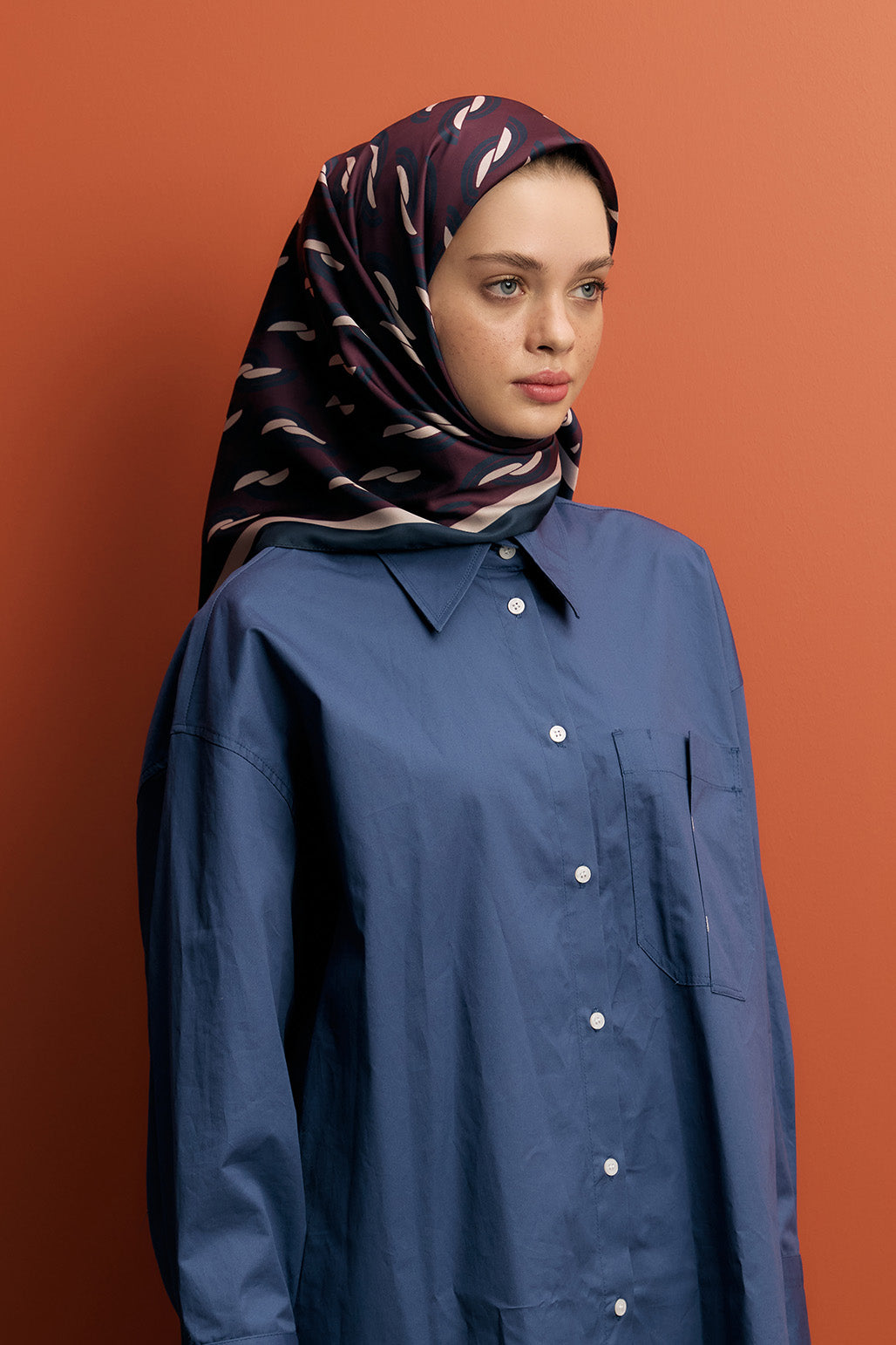 Twill İpek Eşarp Aura Bordo