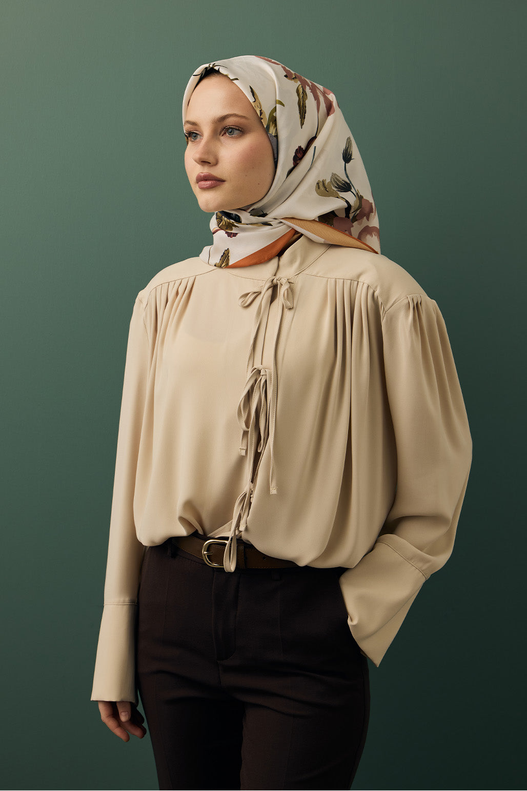 Twill İpek Eşarp Begonia