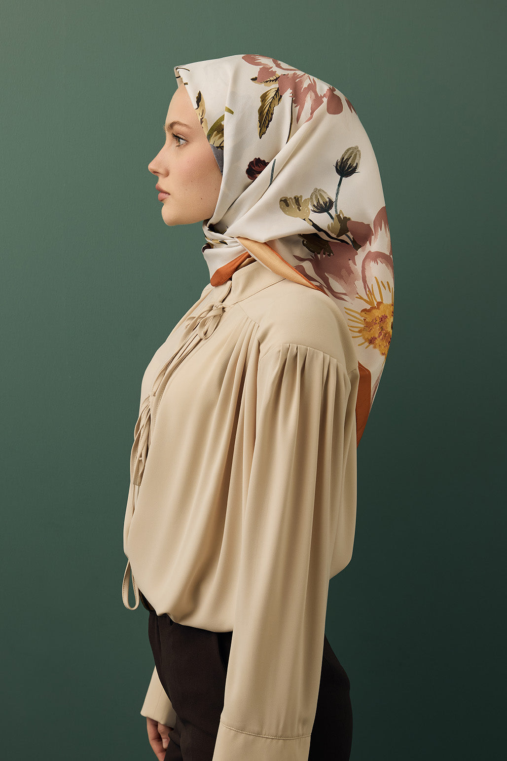 Twill İpek Eşarp Begonia