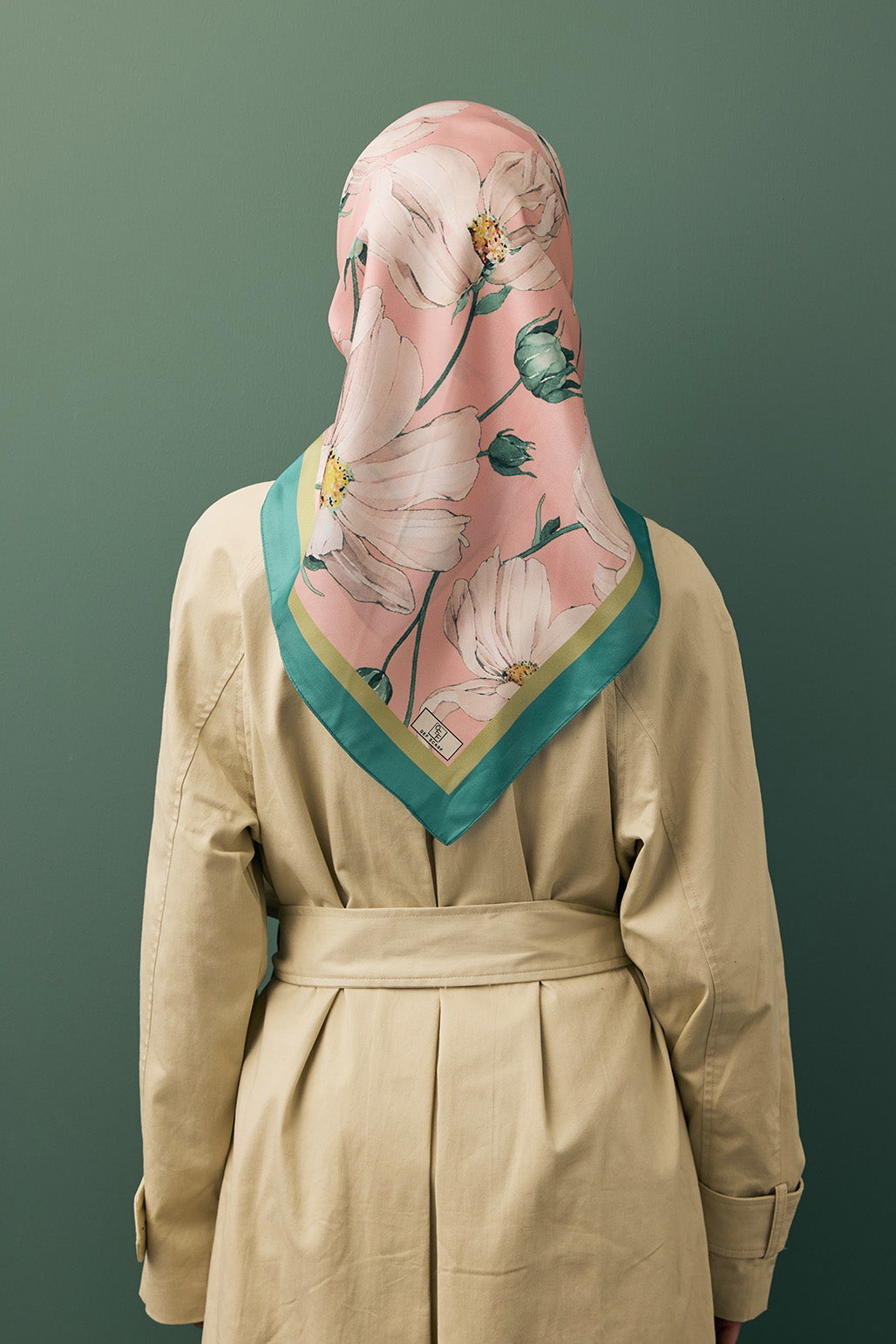 Twill İpek Eşarp Daisy Pudra