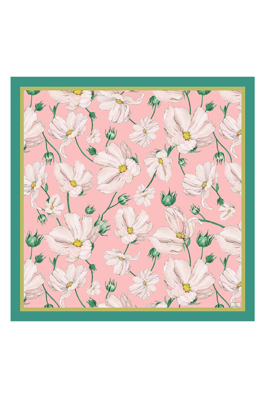 Twill İpek Eşarp Daisy Pudra