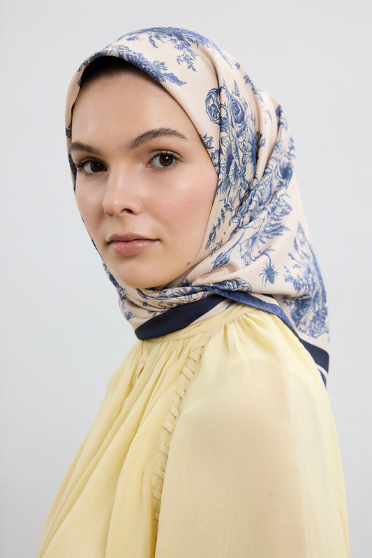 Twill İpek Eşarp Eva Lacivert