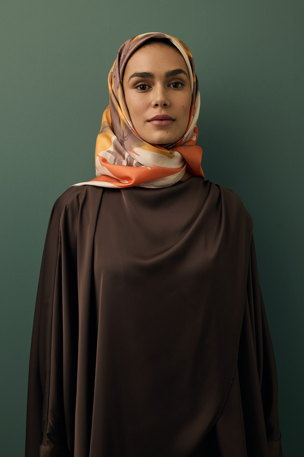 Twill İpek Eşarp Floral Bal Köpüğü