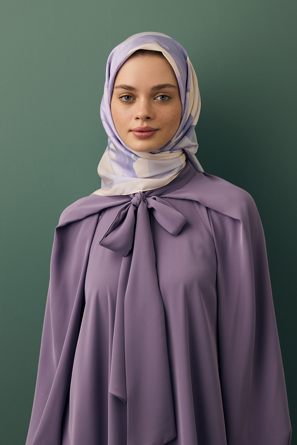 Twill İpek Eşarp Floral Violet