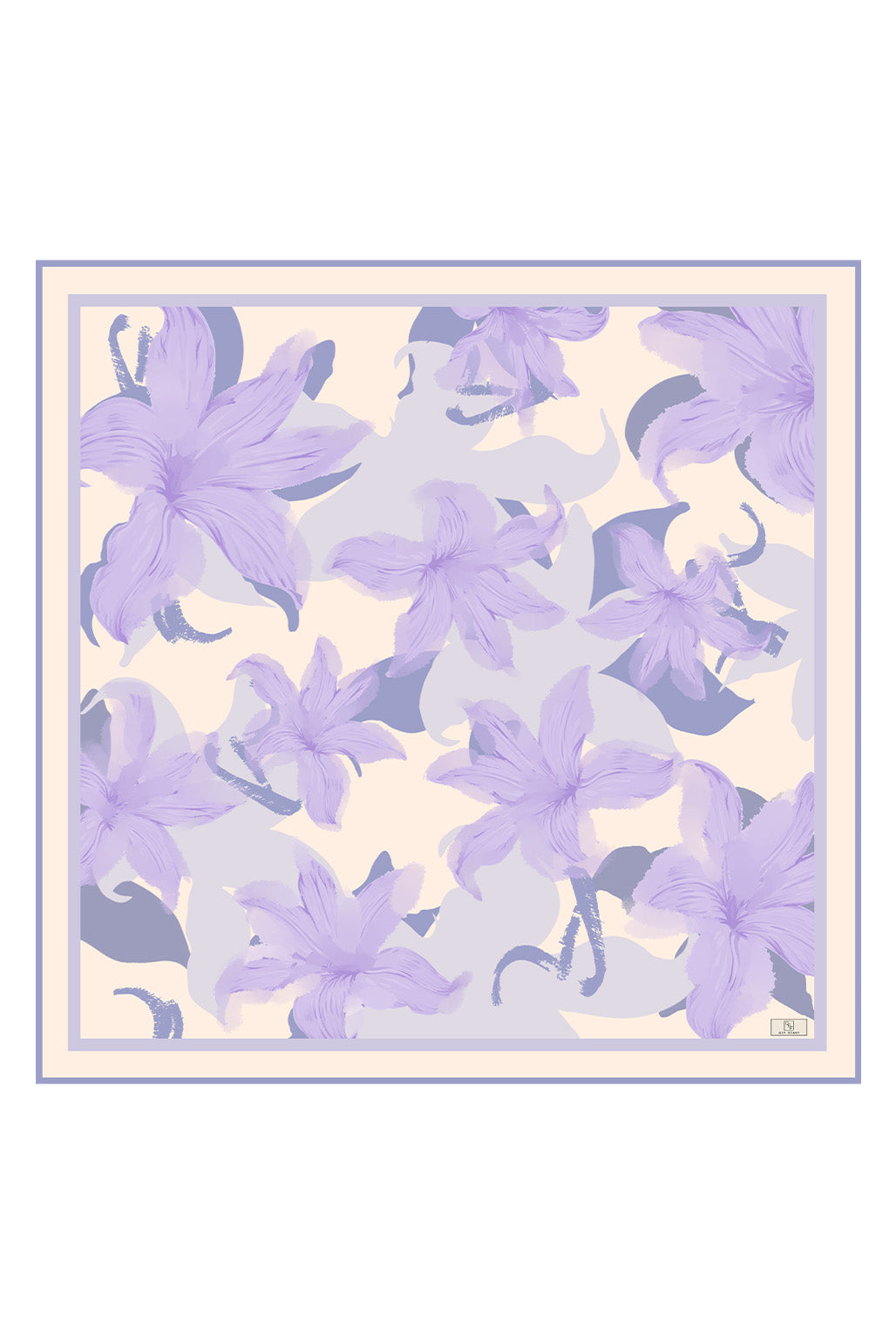 Twill İpek Eşarp Floral Violet