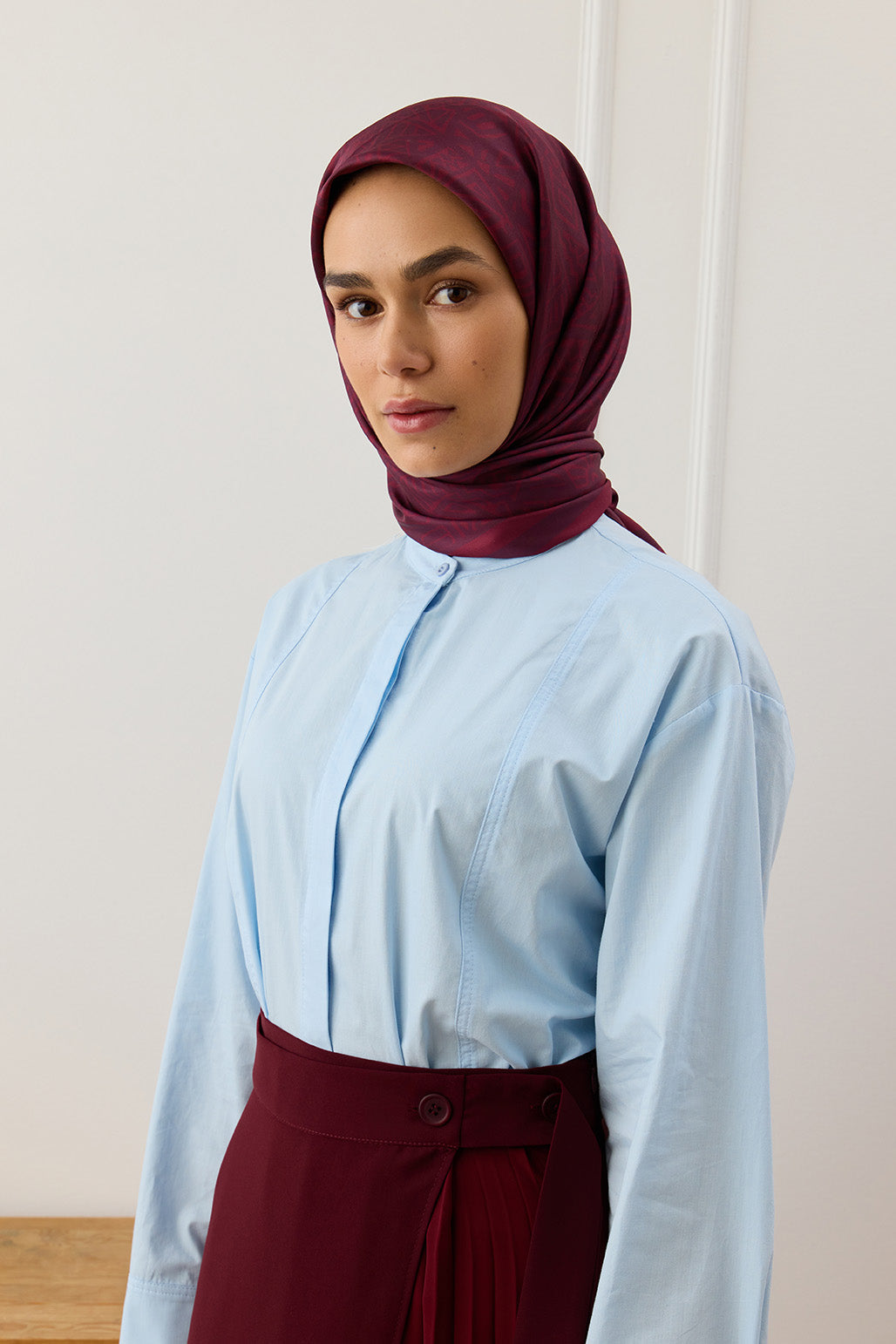 Twill İpek Eşarp Tina Bordo