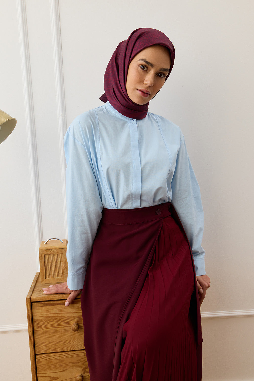 Twill İpek Eşarp Tina Bordo