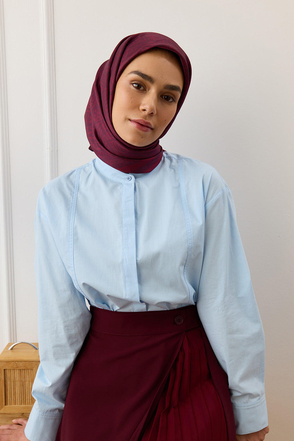 Twill İpek Eşarp Tina Bordo