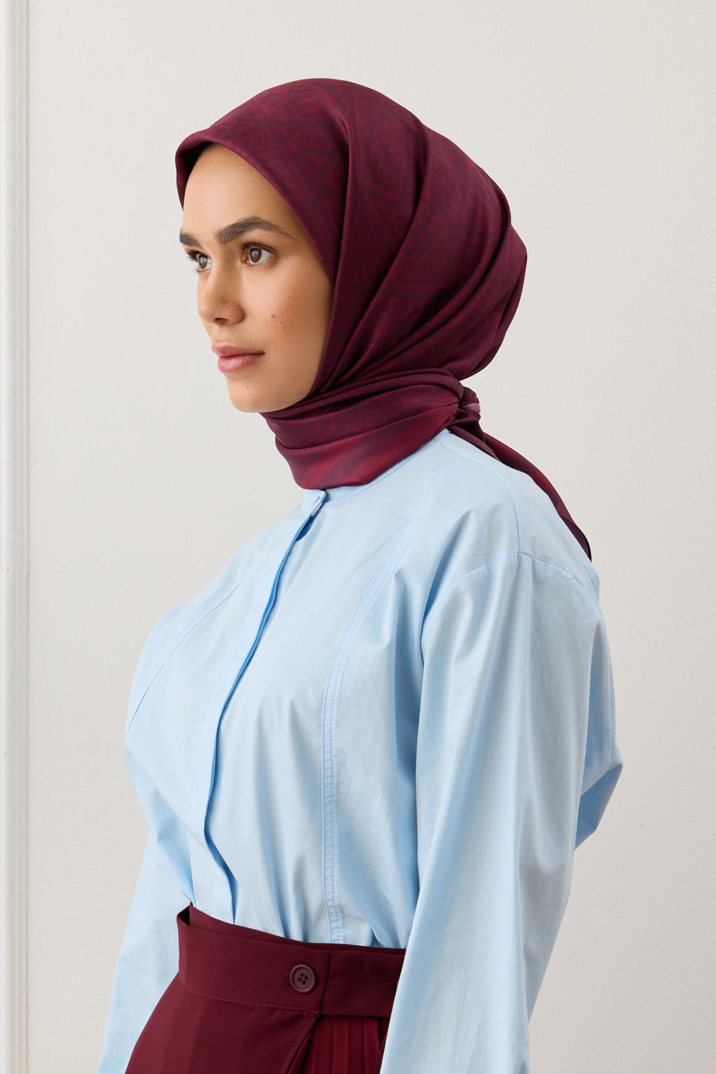 Twill İpek Eşarp Tina Bordo