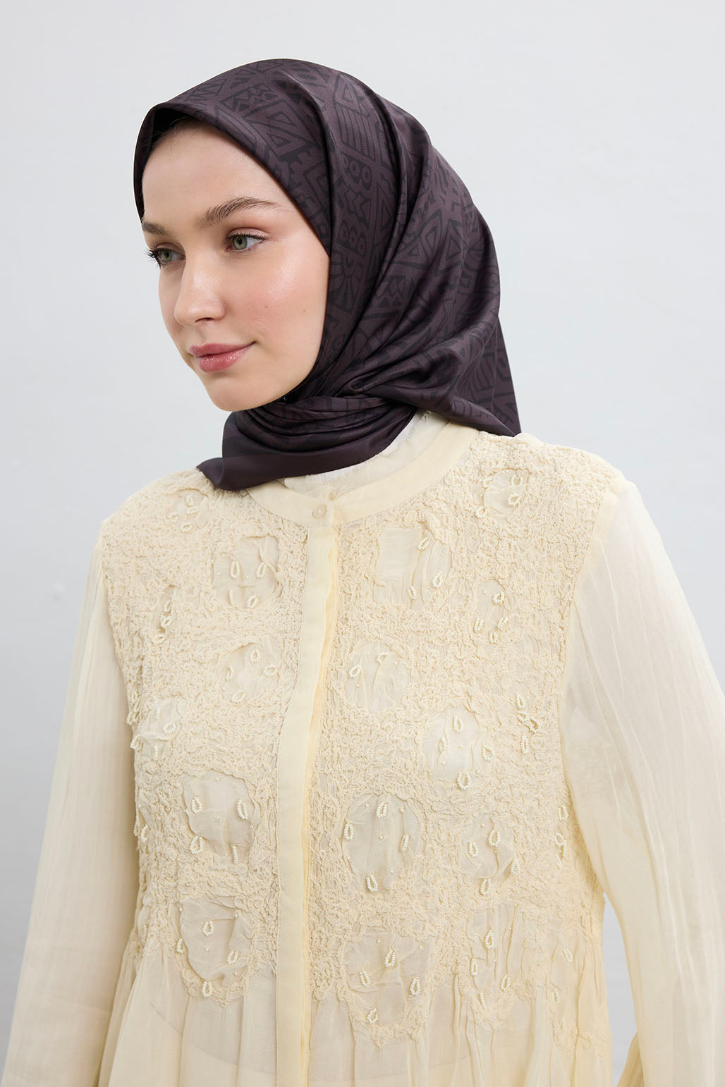 Twill İpek Eşarp Tina Kahve
