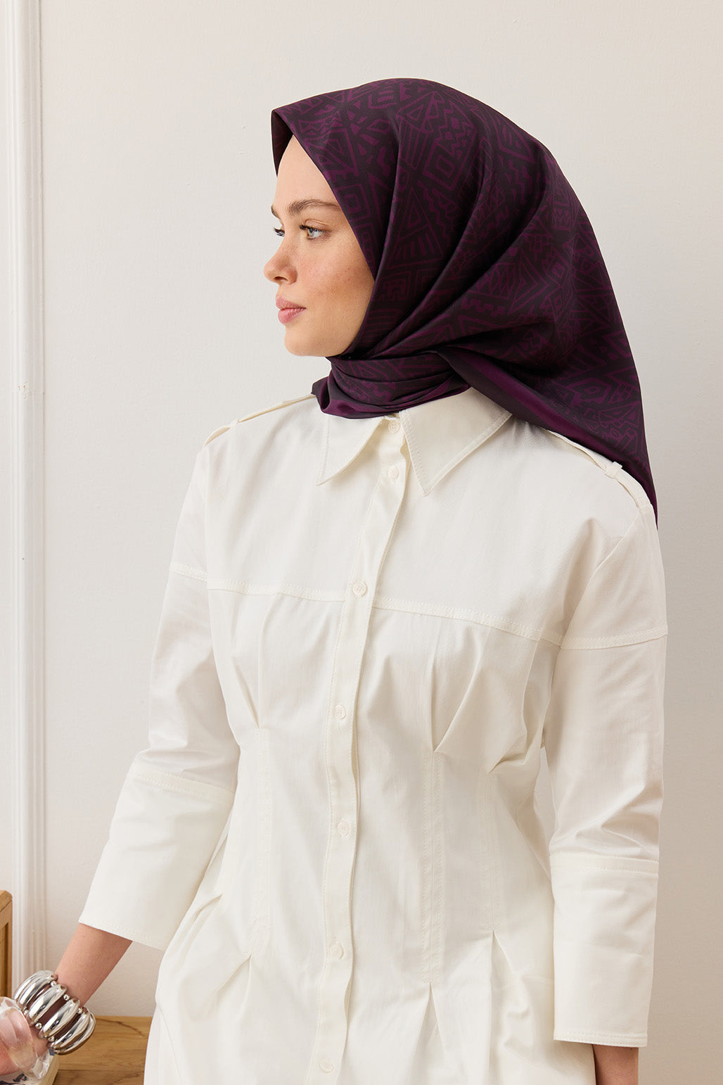 Twill İpek Eşarp Tina Mürdüm
