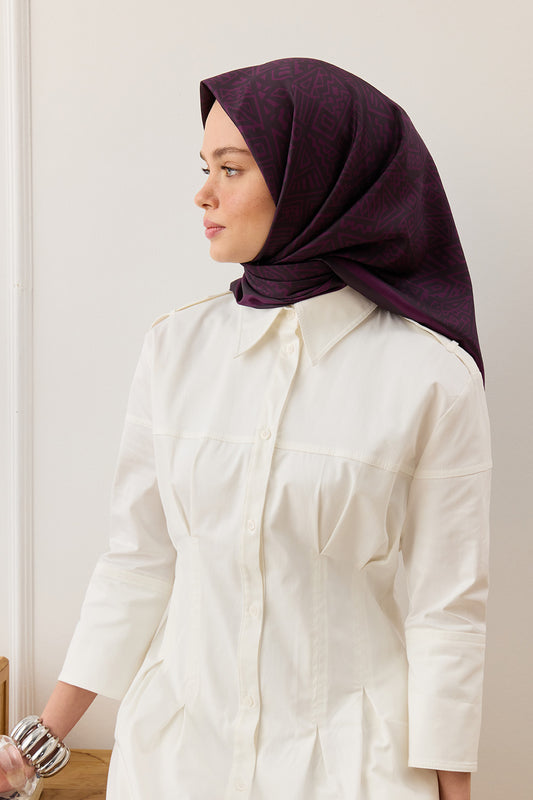 Twill İpek Eşarp Tina Mürdüm