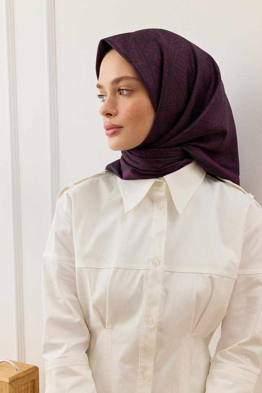 Twill İpek Eşarp Tina Mürdüm