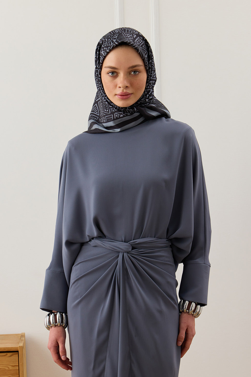 Twill İpek Eşarp Tina Siyah