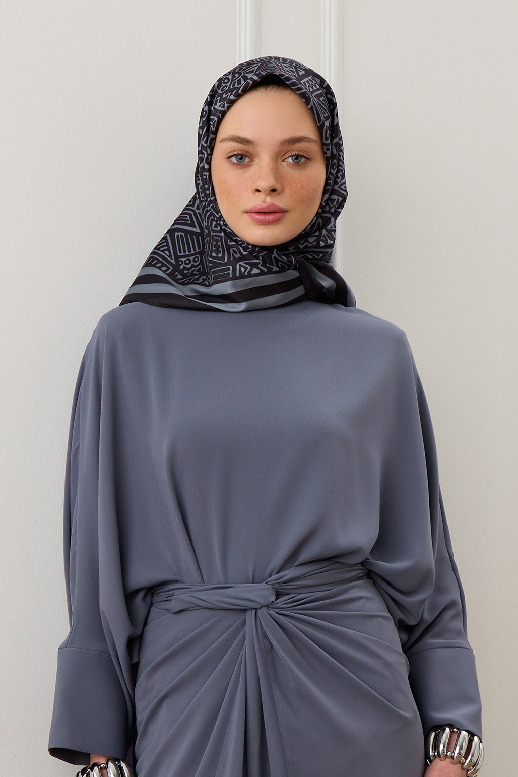 Twill İpek Eşarp Tina Siyah