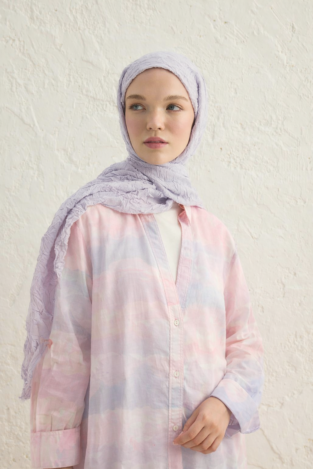 Vual Kraş Şal Gümüş