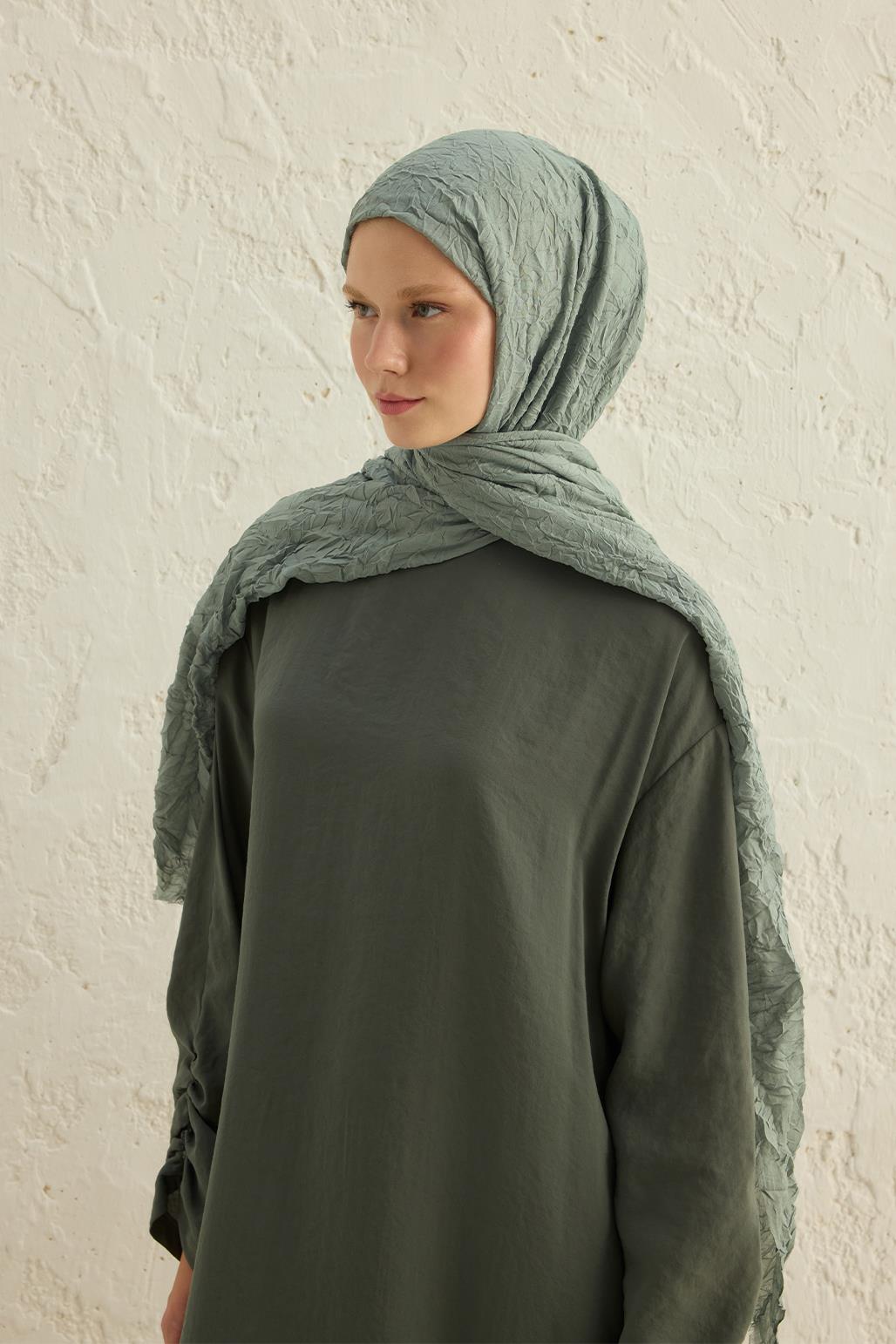 Vual Kraş Şal Pastel Yeşil