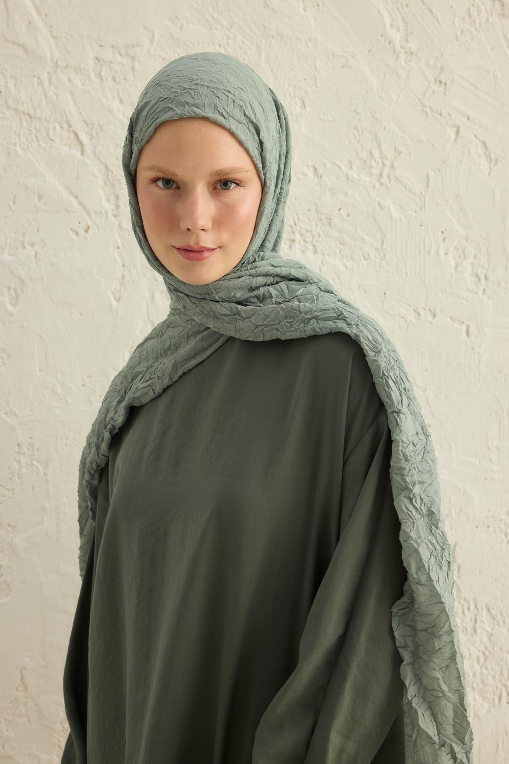Vual Kraş Şal Pastel Yeşil
