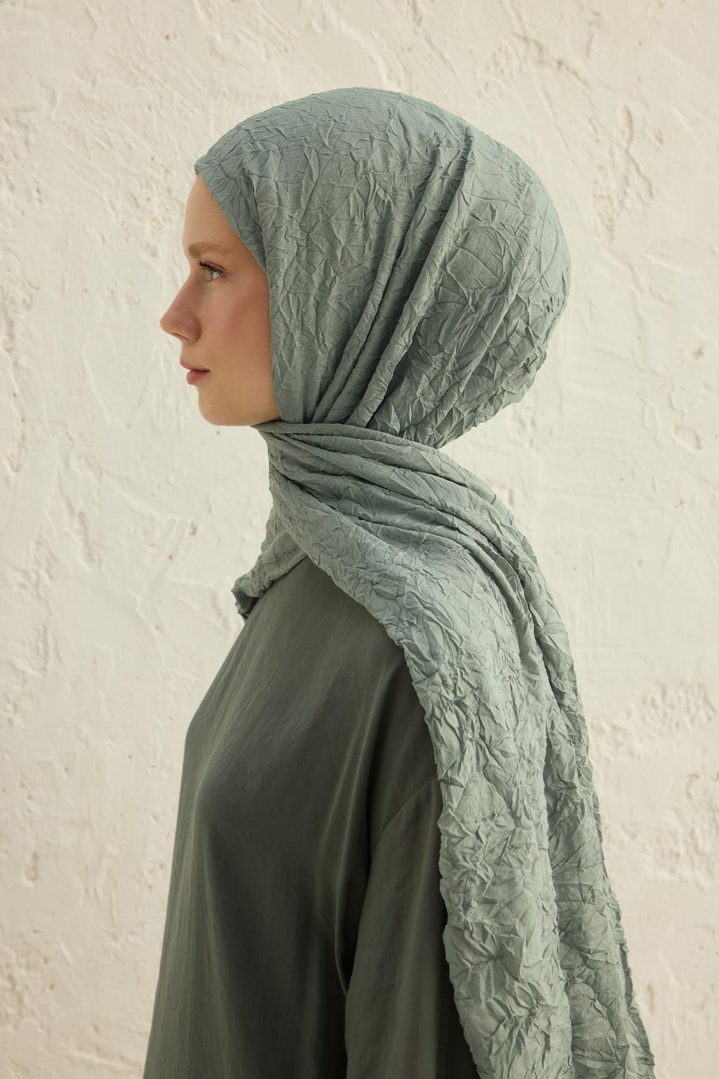 Vual Kraş Şal Pastel Yeşil
